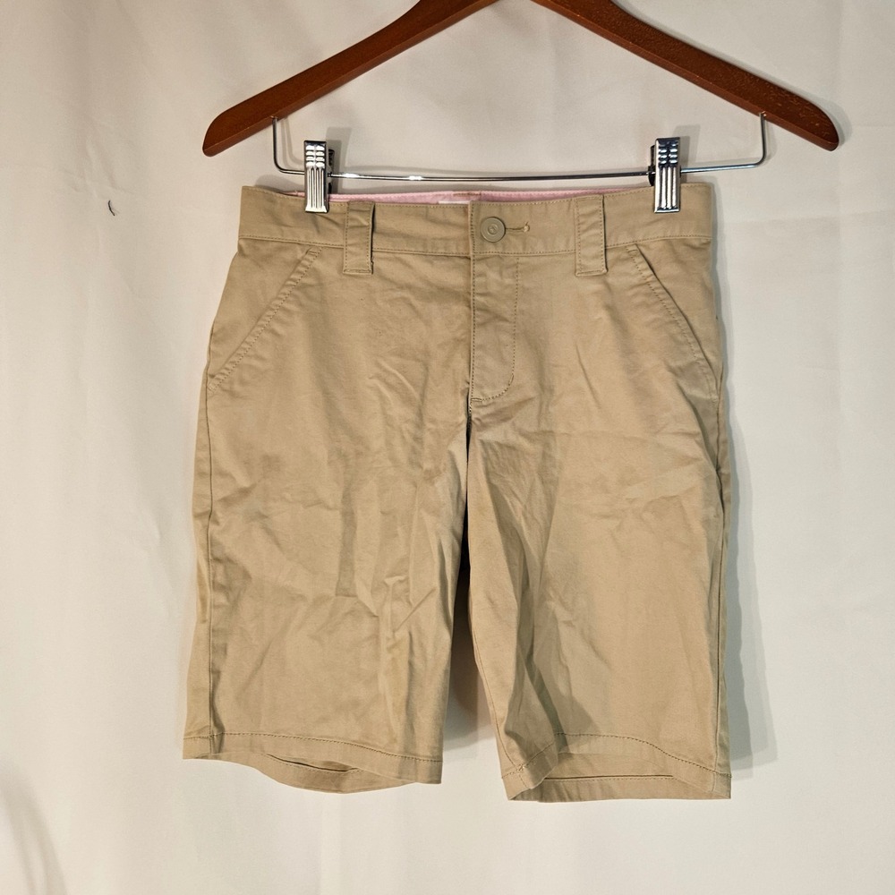 Cat & Jack Uniform Shorts Schoolwear Twill‎ Khaki Adjustable Waist Size 10